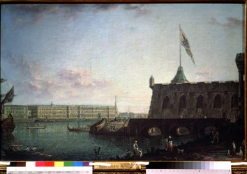 View from the Peter and Paul Fortress and the Palace Embankment in St Petersburg