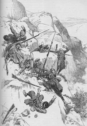 The Routed Spaniards Clambered Up The Rugged Sides