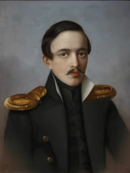 Portrait of the poet Mikhail Lermontov 1814-1841, 1887