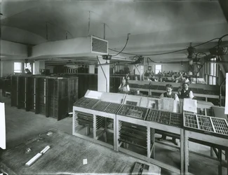 New York Evening Post Type-Setting Room
