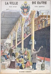 The Departure of Emigrants from Le Havre, Front Cover of a Schoolbook