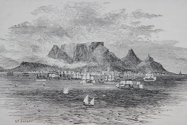 Cape Town Seen from Table Bay, South Africa, from 