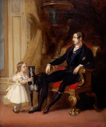 Albert Prince Consort with Princess Victoria and Eos