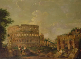 The Colosseum with the Arch of Constantine, c.1730