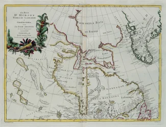 Hudson Bay, Land of Labrador and Greenland, engraving by G. Zuliani from 
