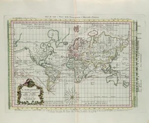 World Map and a General Description of the Globe, Engraving by G. Zuliani from the Newest Atlas