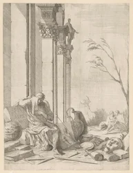 Mourning philosopher at the tomb of Alexander the Great
