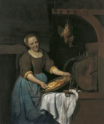 Kitchen Maid Preparing Fish