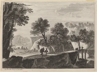 Travelers Approaching a Bridge
