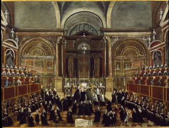 Ceremony of Taking a Dress of a Nun in the Church of San Lorenzo in Venice (Detail)