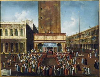 Public Lottery at the Loggetta, the Piazza San Marco, Venice