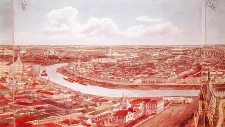 Panorama of Moscow, depicting the Moskva River, 1819