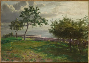 View with Trees and a Small Wall