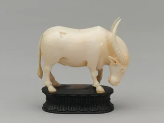 Black bishop, chess piece, India, circa 1820