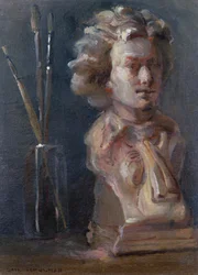 Bust of Beethoven with Paint Brushes