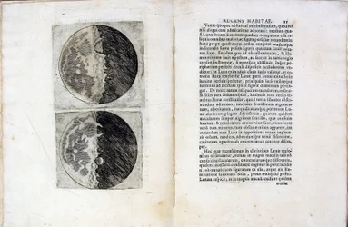 Leaf of book Sidereus Nuncius (Sidereal Messenger) by Galileo Galilei, 1610