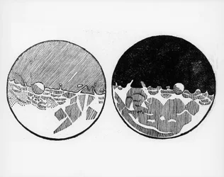 Sketch of the Moon by Galileo Galilei, c. 1635