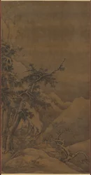 Birds in a Grove in a Mountainous Winter Landscape, 1100s