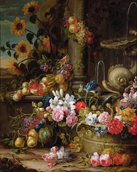Still Life of Fruit and Flowers