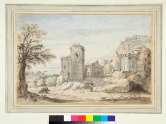 Landscape with Ruins and a Temple