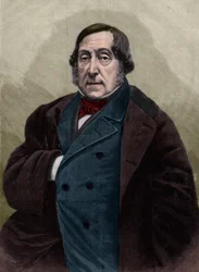 Portrait of Gioachino Rossini (1792-1868), Italian composer - Engraving after the photograph by Nadar