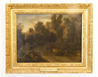 A Classical Landscape with an Ox Cart and Figures