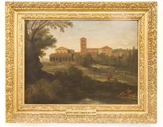 Classical Landscape with a Man Driving a Flock of Sheep