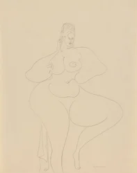 Nude Dancer with Drape