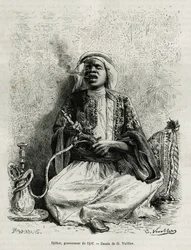 Portrait of Djohar, governor of the djof (engraving by G. Vuillier, to illustrate the story 