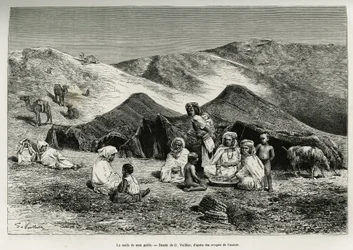The Nezla of My Guide (engraving by G. Vuillier, to illustrate the Algerian Sahara by V. Largeau, 1874-1878)