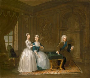 Portrait of John Montagu, his wife and their younger daughter