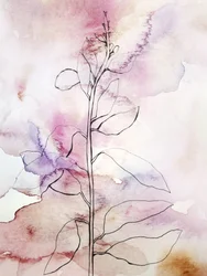 Pink Watercolor Botanical