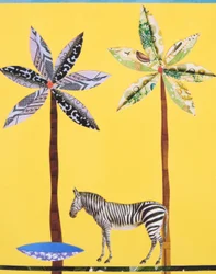 Zebra with Blue Bowl