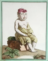 Child with half a head, from 