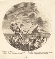 Deucalion and Pyrrha Land on Parnassus