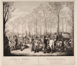 Bivouac of the Cossacks at the Avenue des Champs-Elysées in Paris on April 1814, 1814