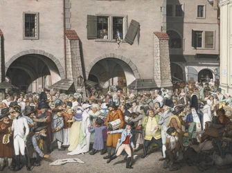 Bustling Marketplace, Prague