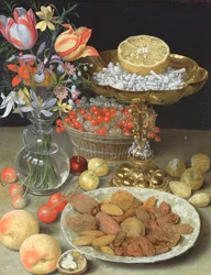 Still Life with Flowers and Dessert
