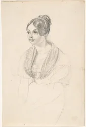 Portrait of a Young Woman; verso: Sketch of a Young Woman with her Hands Resting on a Table
