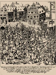 The Fettmilch Rising. The plundering of the Judengasse in Frankfurt on August 22, 1614