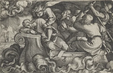 Christ Sleeping During the Storm on Lake Tiberias, from The Story of Christ