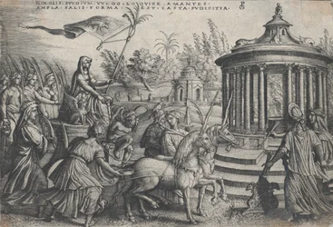 The Triumph of Chastity on Love, from the Triumphs of Petrarch