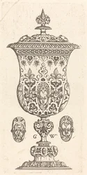 Goblet with Two Masques on Lid