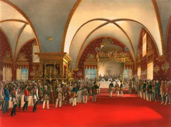 Coronation Banquet in the Hall of the Palace of the Facets in the Moscow Kremlin