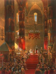 The Metropolitan Genuflects at the Coronation Ceremony of Tsar Alexander II, Moscow, 1856
