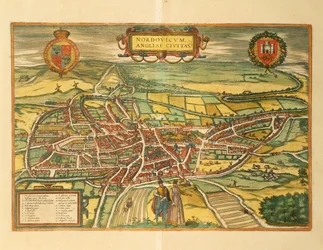 Map of Norwich from Civitates Orbis Terrarum by Georg Braun