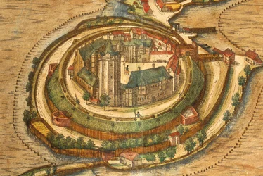 Map of Ratzeburg from Civitates Orbis Terrarum by Georg Braun