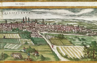 Agricultural Land Near Valladolid, in Civitatis Orbis Terrarum, by Franz Hogenberg (1535-1590)