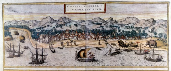 View of Kozhikode or Calicut in India from the Atlas 