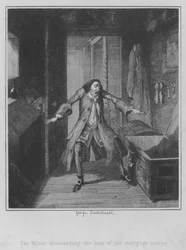 The Miser discovering the loss of the mortgage-money